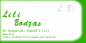 lili bodzas business card